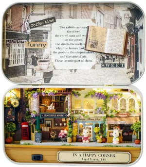 Kids(Street Corner) DIY Miniature Handmade Box Good Old Time melody skate coax pocketbook episode Theme Mini Doll House Best Gifts for Friends 