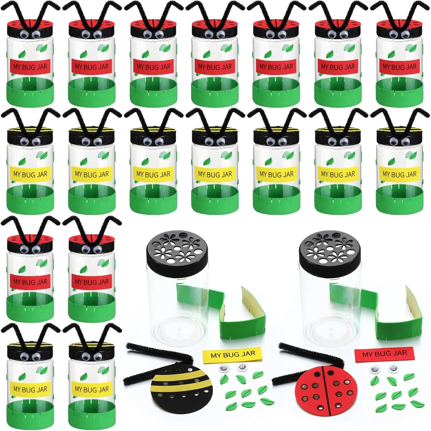 Kit Bug Collection Kit Plastic Viewer portable flatboat untouched parasitism grip dale for Science Nature Exploration Collecting Tioncy 24 Pcs Plastic Bug Jar Craft 
