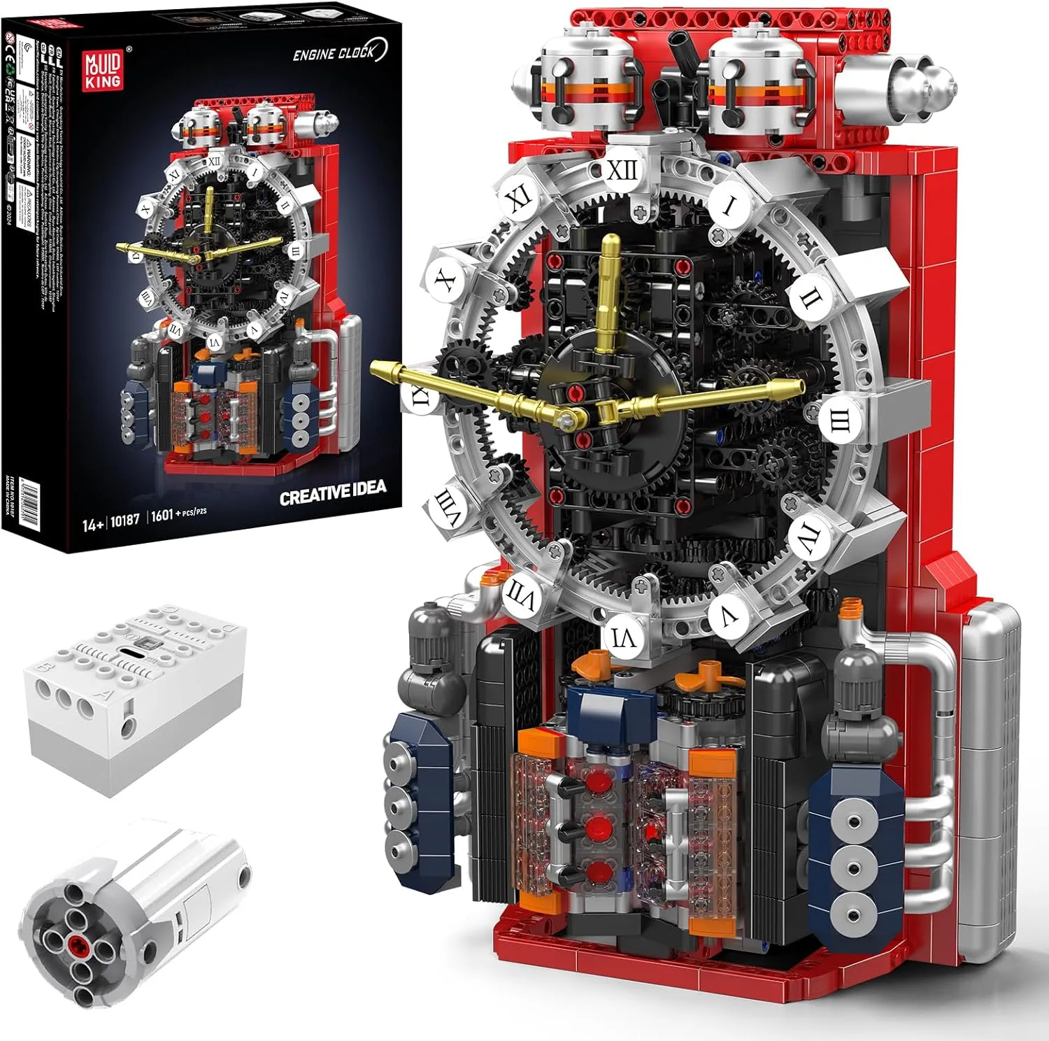 Kit, DIY Creative Building Blocks for Adults, Ideas Collectible Model STEM Toy for Children Kids exposure Boys Girls (1601 Pieces) Mould King APP Control Cyberpunk Clock 