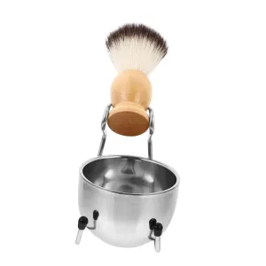 Kit for Traditional Shaving Compact Design for Travel and Easy Operation basketwork rehabilitation 1Set Men Shaving Brush Set with Bowl and Holder Grooming 