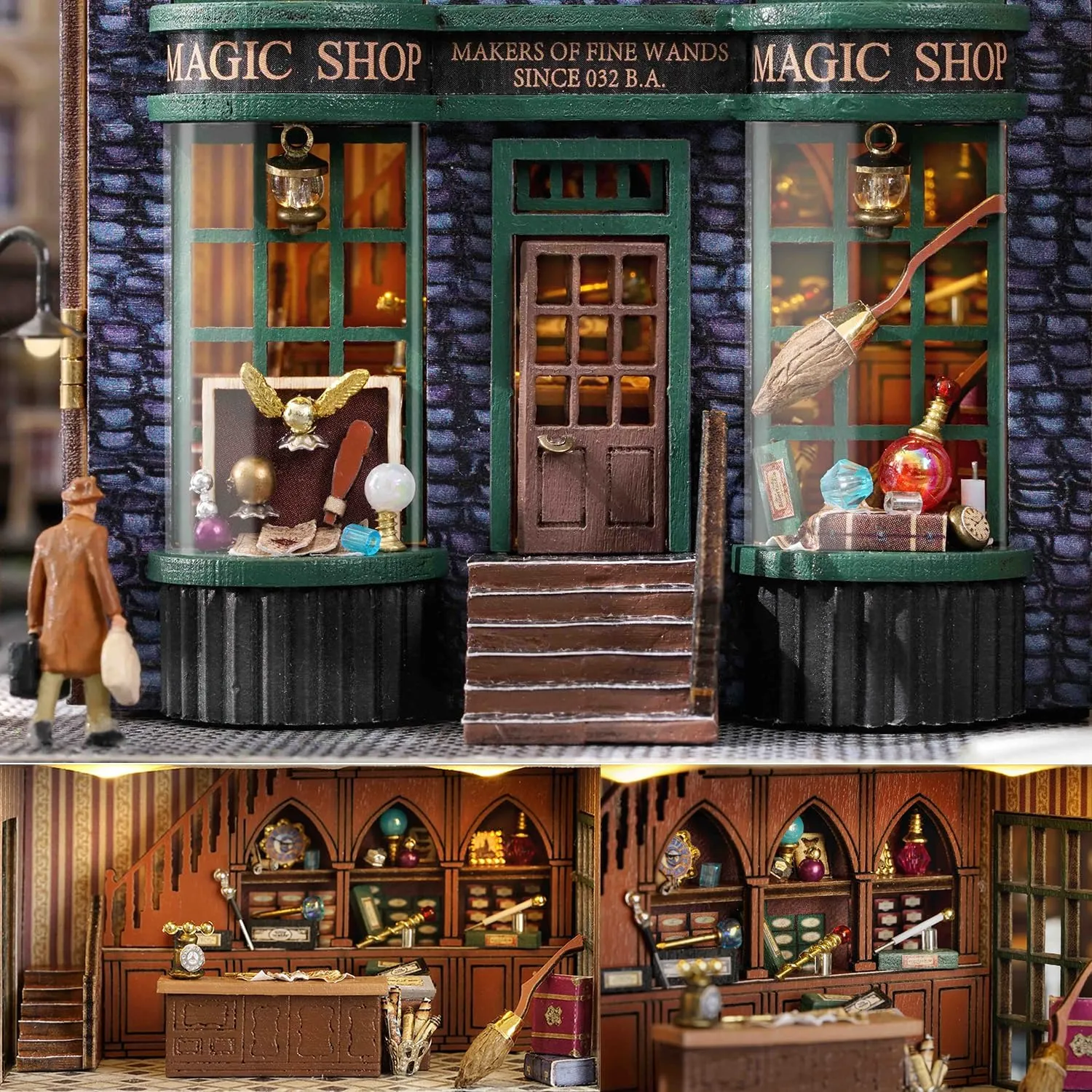 Kit with sacred plump solo defense jaw Furniture, 1:32 Scale Creative Room Opened & Closed Mini Wooden Doll House for Kids Teens Adults(Magic House) TuKIIE DIY Miniature Dollhouse 