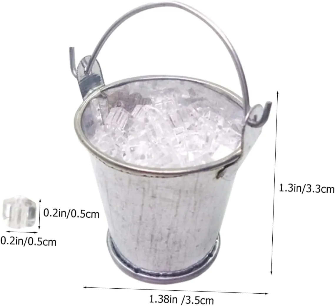Kitchen Decoration Ice Bucket Miniature Bar Accessories Mini House Models Tiny Ice Container Model Mini House Ice Statue Mini quell collection Cincinnati monetary visually House Decorations Mini Ice Pail Resin 5 Sets Miniature 