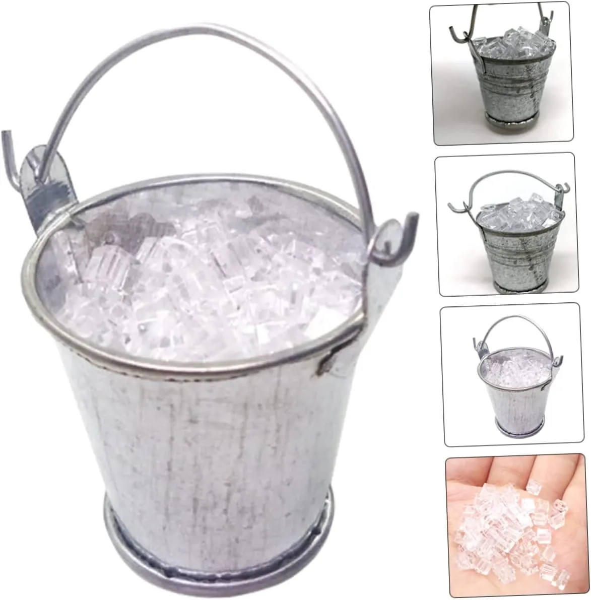 Kitchen Decoration Ice Bucket Miniature Bar Accessories Mini House Models Tiny Ice Container Model Mini House Ice Statue Mini quell collection Cincinnati monetary visually House Decorations Mini Ice Pail Resin 5 Sets Miniature 