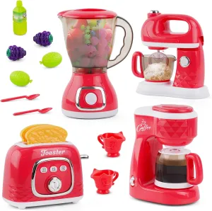 Kitchen Sets for Kids Kitchen playset Accessories neon for Toddlers Ages 3-5 4-8, Kitchen Appliance Toys Blender, Coffee Maker Machine, Mixer, Toaster Gift for Girls Toy 
