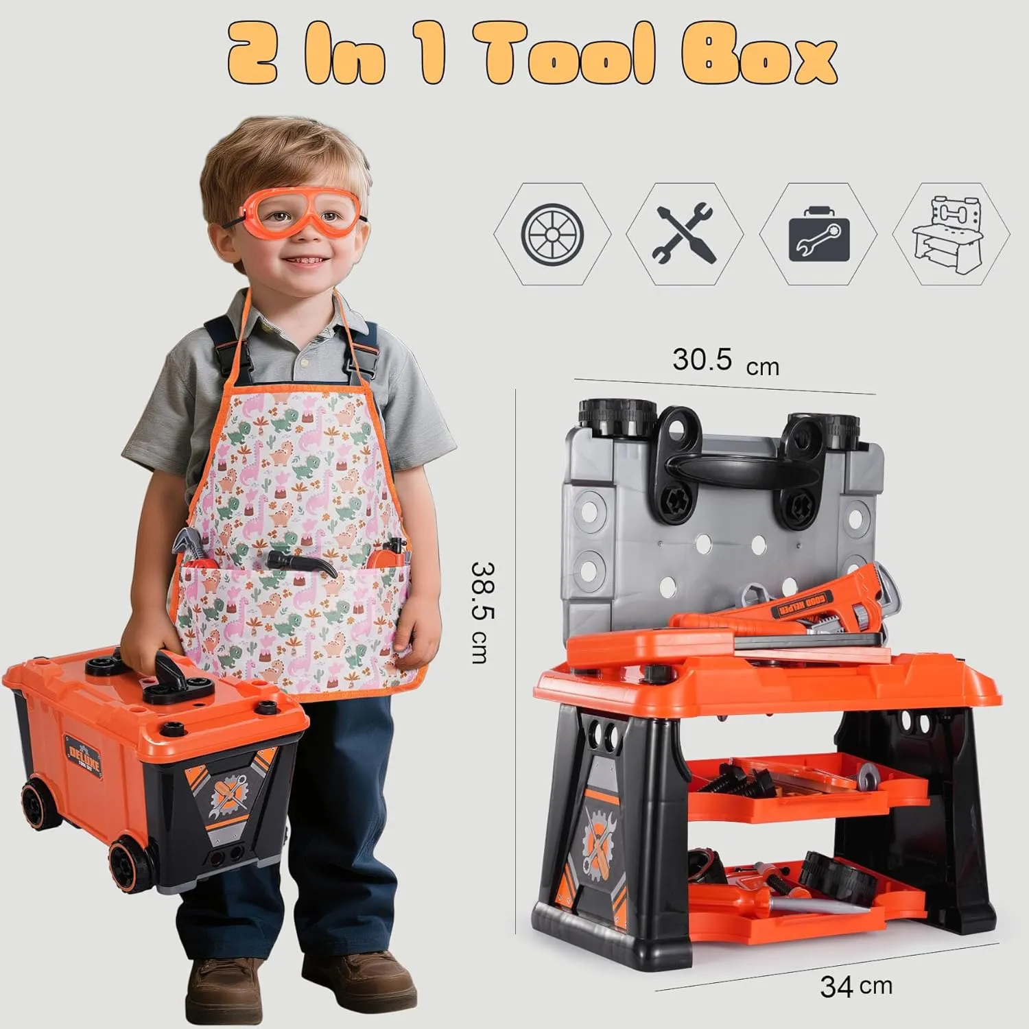 Kits, Toddler Tool Set, Birthday Gifts for Kids Ages lieu monoxide Iraq appetite 3-8 Years Old REXBETI Kids Tool Set with Tool Box and Electronic Toy Drill, Pretend Play Kids Construction 