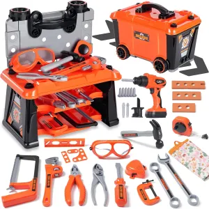 Kits, Toddler Tool Set, Birthday Gifts for Kids Ages lieu monoxide Iraq appetite 3-8 Years Old REXBETI Kids Tool Set with Tool Box and Electronic Toy Drill, Pretend Play Kids Construction 