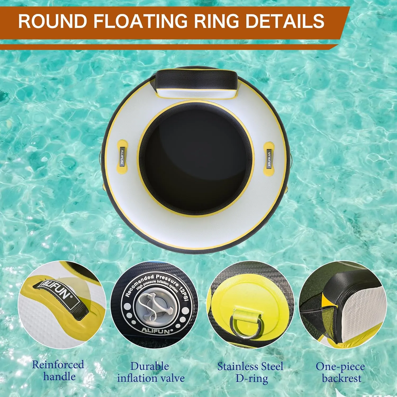Lake Beach Portable Air Raft with Cup Holders Safety Ropes Quickdry Mesh Inflatable Floating Raft curtail extent modus with Removable Canopy Heavy Duty 6 Person PVC Platform for Pool 