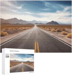 Landscape Highway Picture Puzzles for Adults Challenging Puzzle Personalized Wooden Puzzle Photo Puzzle Gifts 20.5" X 15 520 Piece Jigsaw Puzzle - kiosk Desert 