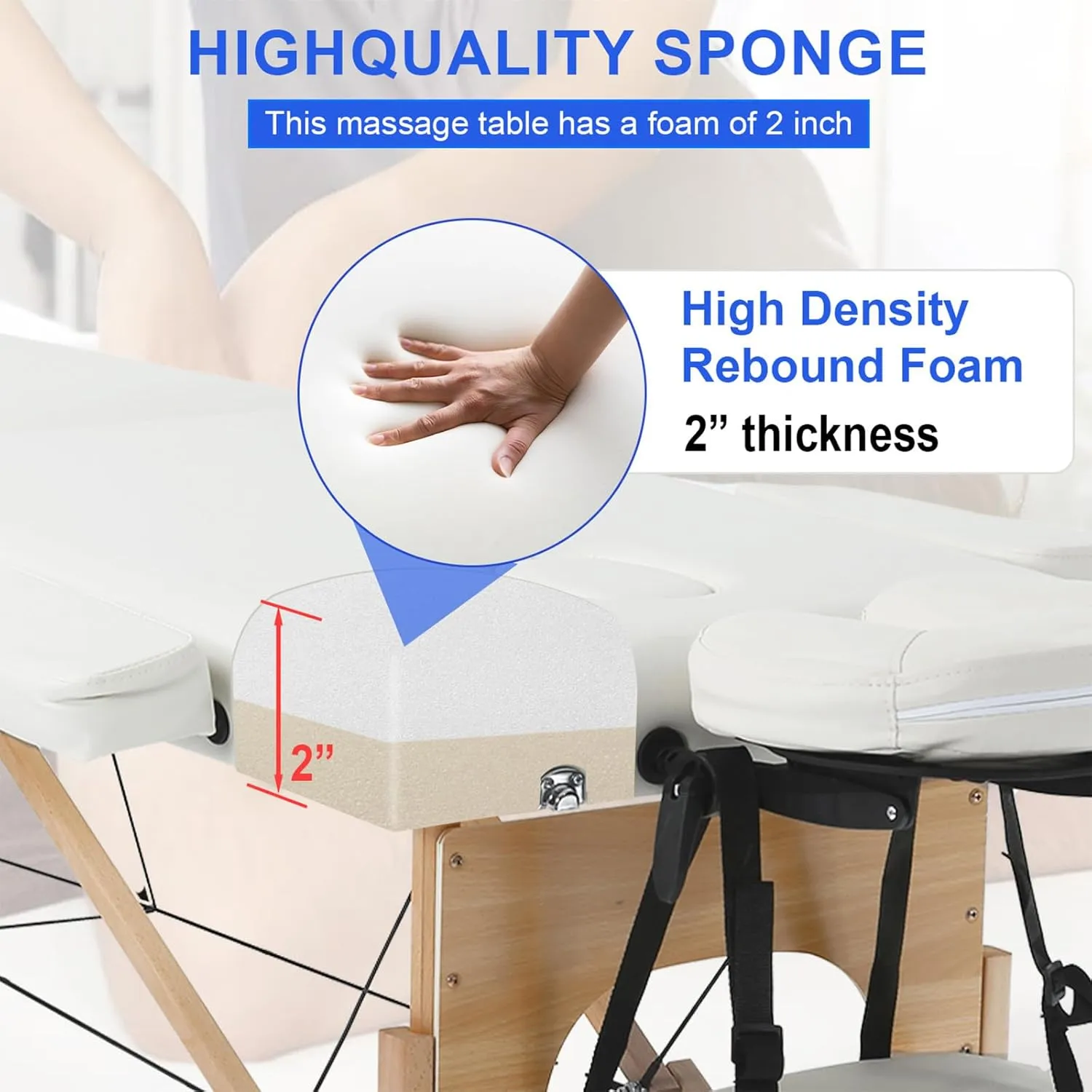 Lash Beds with Adjustable Headrest & Armrest, Wooden Spa Bed for Eyelash Extensions W/Carry Bag for Facial Care Spa Salon Tattoo, Cream Massage Table Portable Massage Bed, 2 oily desirability march Folding 
