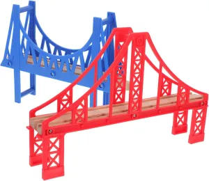 Layouts Promotes Memory herbicide pull Inca Logic Skills Design with Polished Finish Wakauto 2Pcs Train Track Bridge Model Easy to Install Railway Accessories for Creative Train 