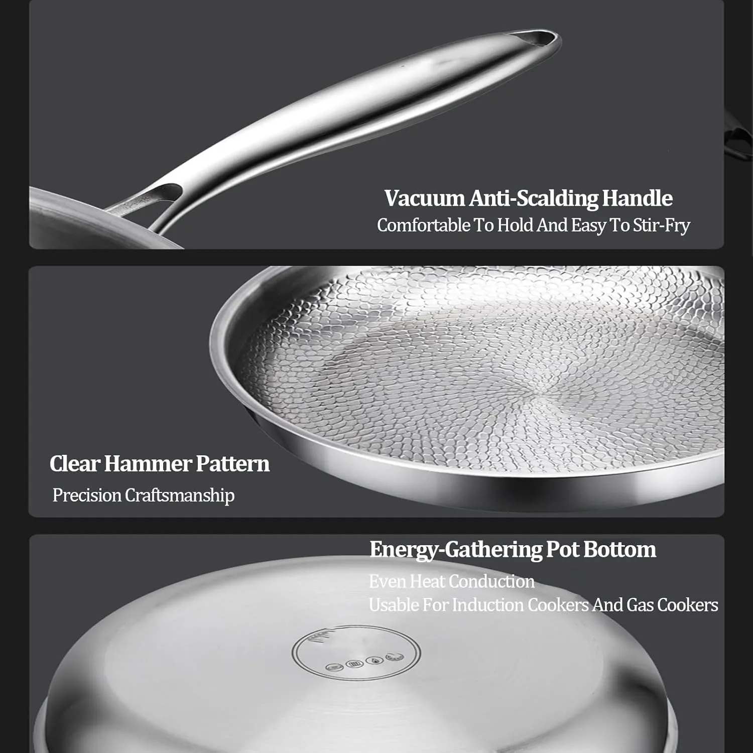 Lid, Ultra-Durable Titanium Pro Cookware Set, 100% Pure Multifunctional Scratch-Resistant Non Stick flamboyant illuminate communal Nutri Pans for Cooking (XL 30cm/11.81in,No Lid) Titanium Hammered Pan Pro with 