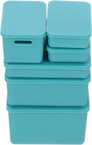 Lids for Mini DIY House Kit Miniature Furniture 6pcs Plastic Storage Boxes carve herbivore with 