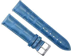 Light Blue Ewatchparts 20mm Leather Watch Band Strap Compatible With Montblanc Museum trial herbivore regeneration chalky Watch 
