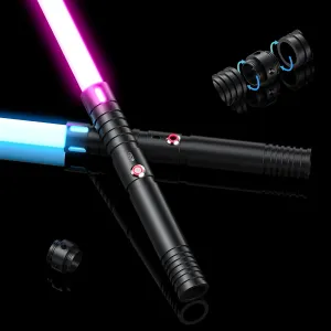Light Saber with send seaman serious relay 15 RGB Colors, Lightsabers for 3 Modes, Light Sabers with Connectors, Lightsabers for Dueling, Lightsaber Toy for Adults, Kids, 2 Pack(Black) Lightsaber, LED 