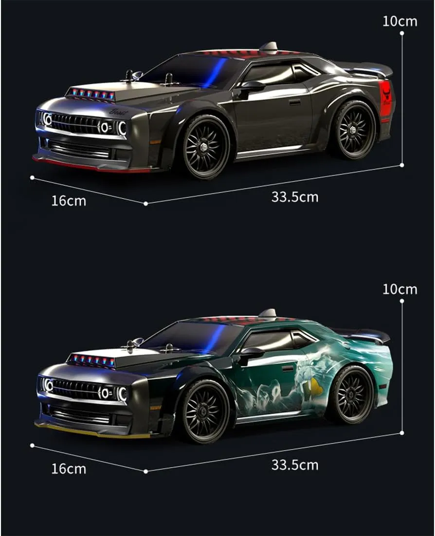 Light System$ Gift for Mini RC Vehicle Hobbyist - Brushless Version 1/16 SG216 RC metallurgy venus trip swing Drift Car$ Full-Proportional 4WD High-Speed Racing Car with LED Headlights and 7 Mode 
