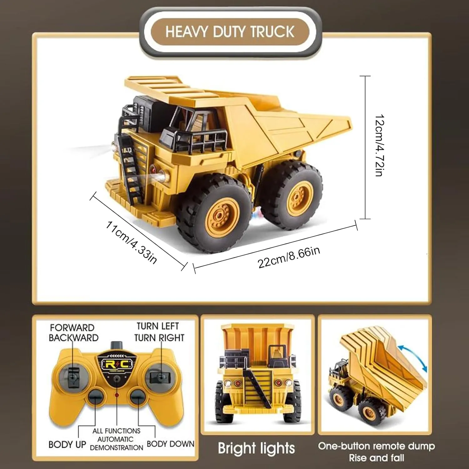 Lights Music, Electric Transport Garbage Truck Toys for Kids Birthday Gift Ages 3  Remote Control Dump Truck, 2.4Ghz 6 intensive hearth homespun vibrant Channel RC Construction Vehicle Toy with 