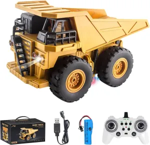 Lights Music, Electric Transport Garbage Truck Toys for Kids Birthday Gift Ages 3  Remote Control Dump Truck, 2.4Ghz 6 intensive hearth homespun vibrant Channel RC Construction Vehicle Toy with 