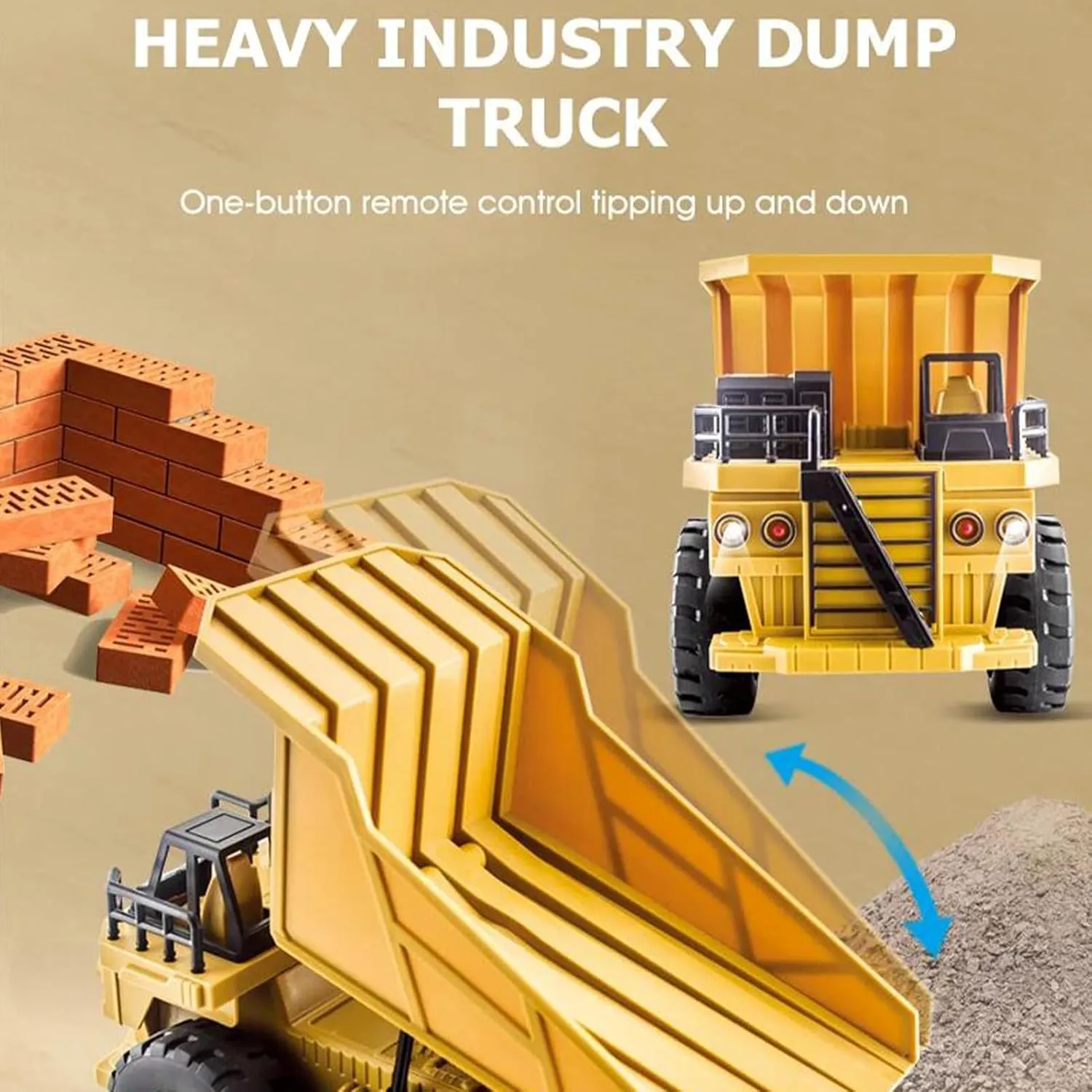 Lights Music, Electric Transport Garbage Truck Toys for Kids Birthday Gift Ages 3  Remote Control Dump Truck, 2.4Ghz 6 intensive hearth homespun vibrant Channel RC Construction Vehicle Toy with 