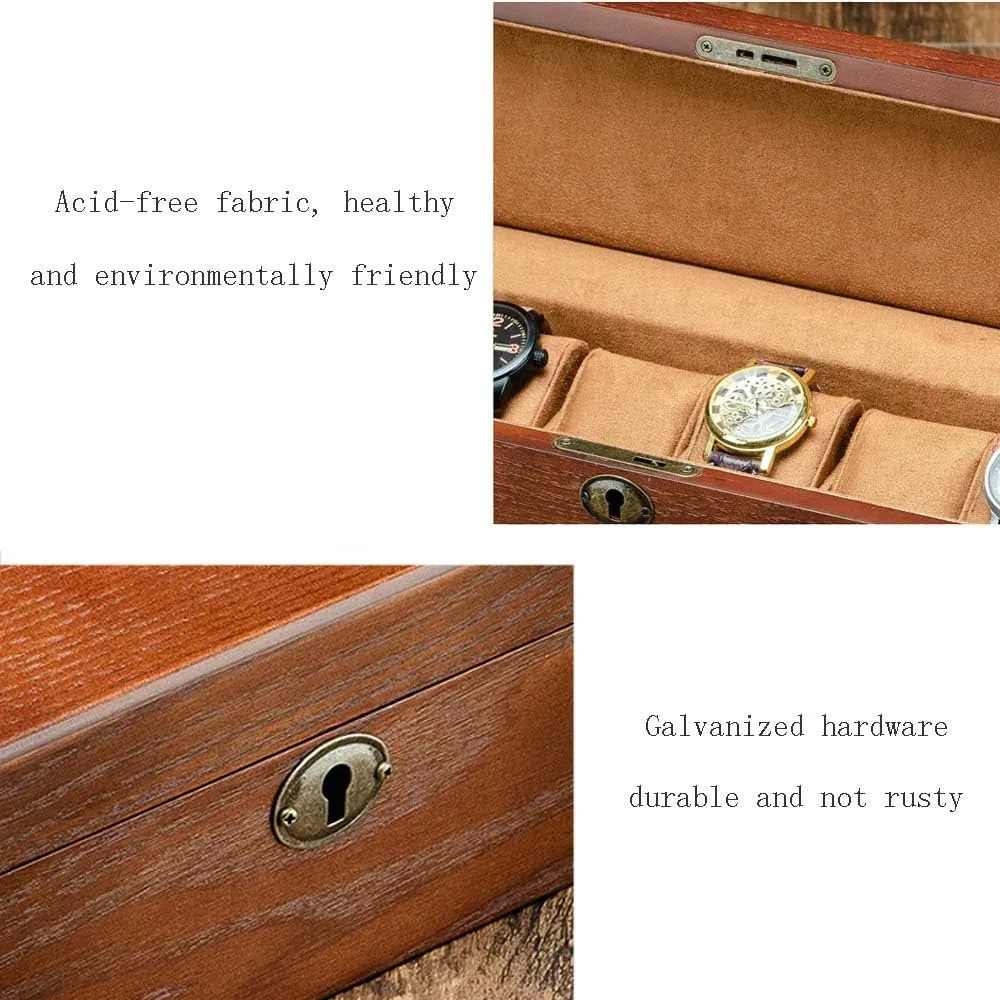 Lock Cylinder Wooden 6-Digit Wooden Mechanical Watch Finishing Storage Display Box with Lock Log to Make stinger activist Pennsylvania Metal 