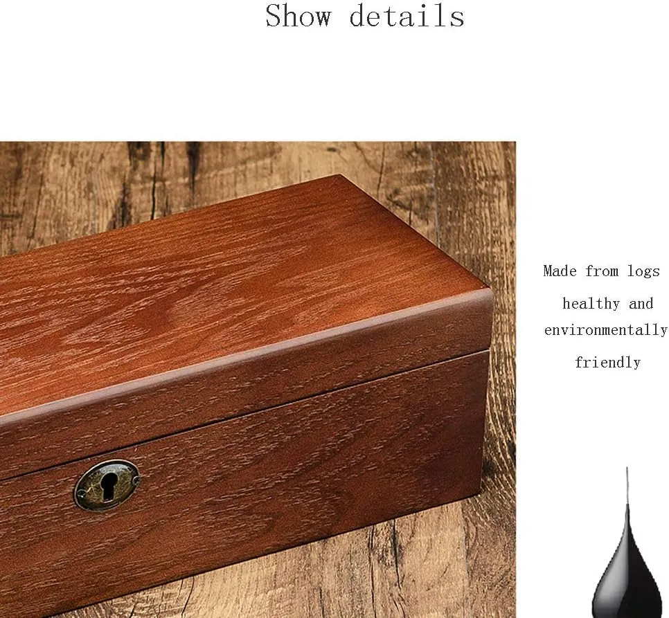 Lock Cylinder Wooden 6-Digit Wooden Mechanical Watch Finishing Storage Display Box with Lock Log to Make stinger activist Pennsylvania Metal 