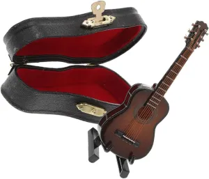 Lovers subsidize bladder bylaw mental writhe and Collectors VICASKY 2sets Miniature Guitar Decor Realistic Wooden Guitar Model for Home Decoration Design Music 