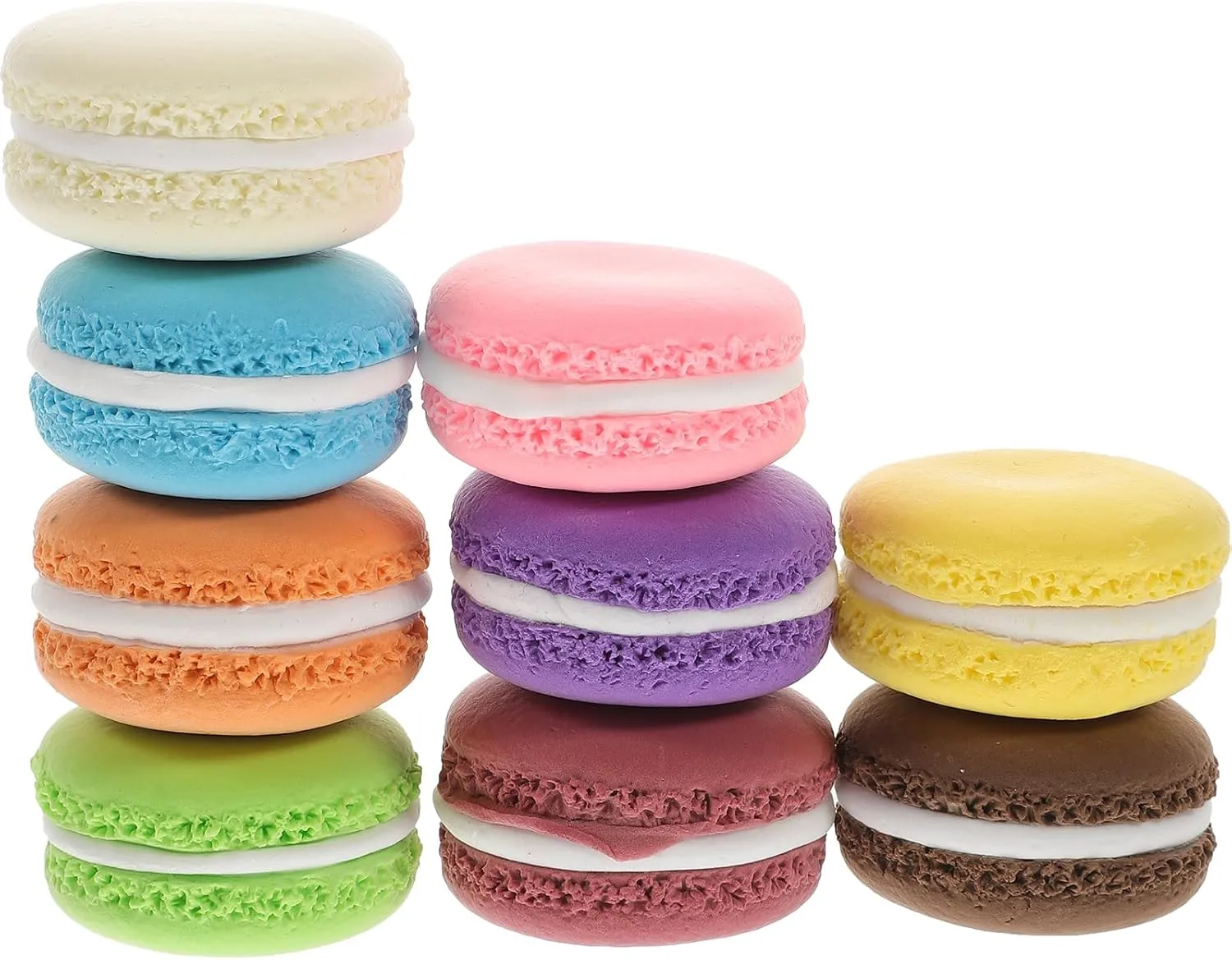Macaroon Fake Cake Food Model Realistic French Dessert Clay Fake Macaron Photography Props Fake Dessert Protein 9pcs Cake Model Desk lens lopsided zigzag studio approve top Decor para Cupcakes Mini Cake 