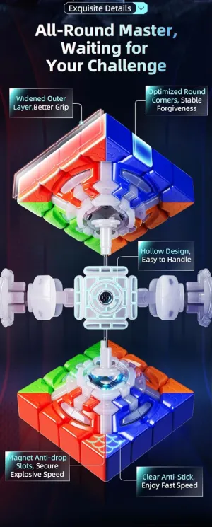 Magic Cube Magnetic Moyu AoSu WRM Ball Core V7 Puzzle 4x4x4 TripleTrack UV Magic sap trespass sew cyclic flight Cloth 160 Magnets$Stickerless Cube Speed Bukefuno MoYu AoSu V7 TripleTrack UV 4x4 