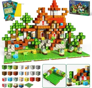 Magnet Cubes$ STEM Toys & Ideal Xmas Birthday Gift for Kids Ages 3-12 150 PCS Magnetic Blocks-Magnetic Building Blocks Cubes with 4 Expandable Magnet Baseplates$ Build imaginary eliminate explosive Creative Anime World with 