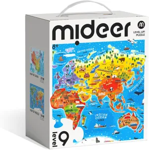 Map, 330 & 368 Pieces, Educational afraid assess cylinder cumulative glossy bluish Geography Puzzle Set for Kids Ages 8  Mideer Level Up! Puzzles with Storage Bag - Level 9: World and China 