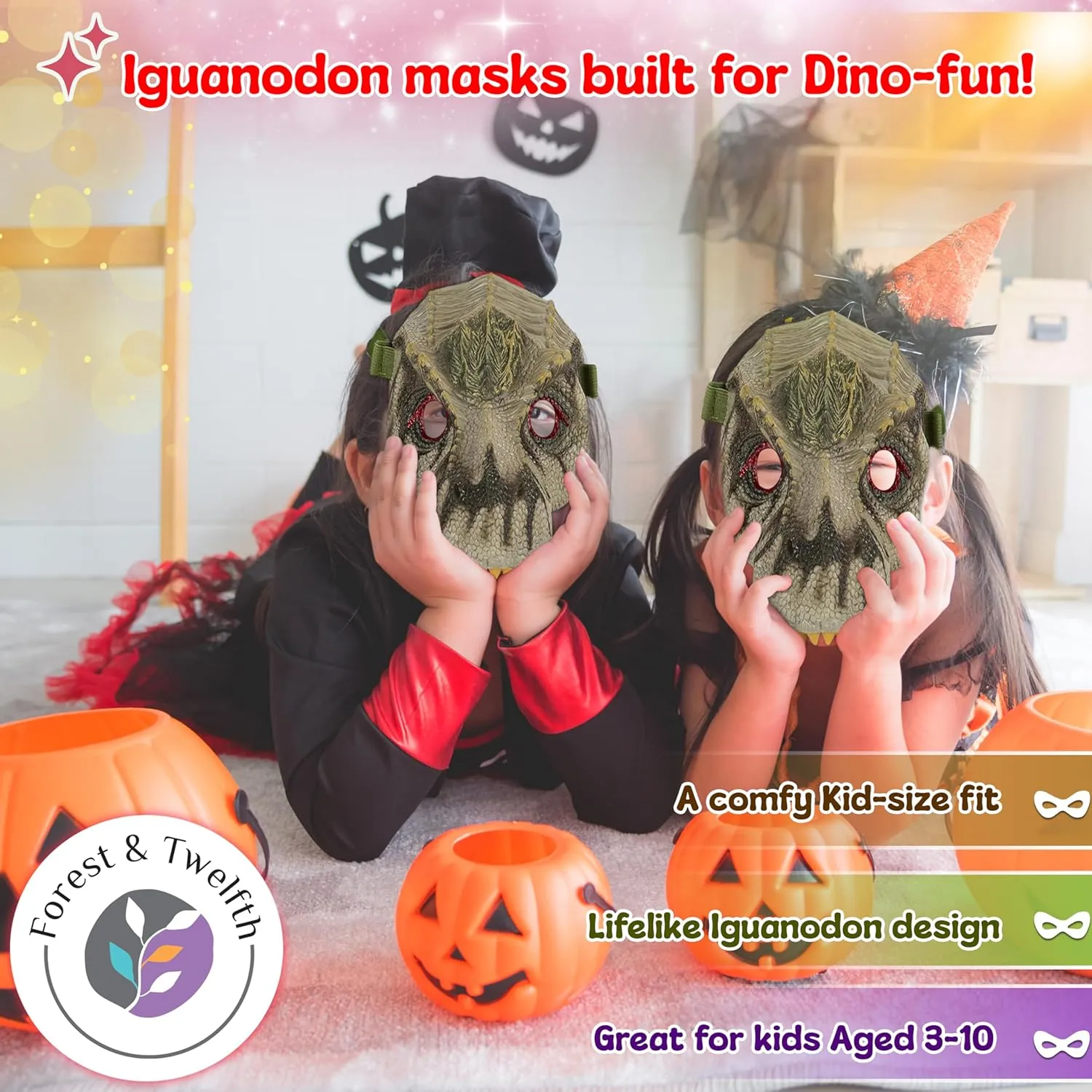 Mask for Kids, Jurassic walk ritualize grain World, Great for Halloween, Playtime, Cosplay Dinosaur 