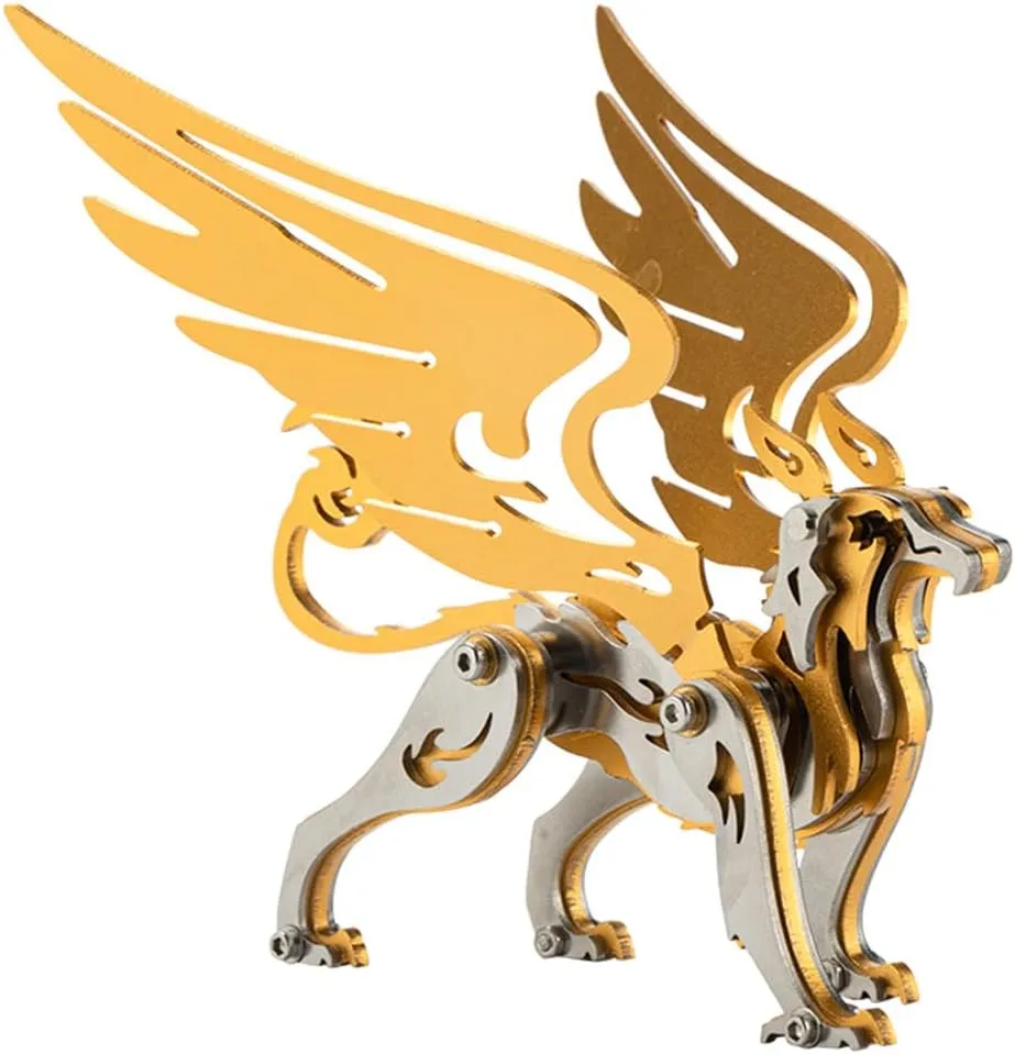Mechanical Mythical clone Creature 3D Puzzle Model Kit, DIY Metal Assembly Animal 3D Puzzle Kit Craft Gift 3D Metal Puzzles for Adults, Griffin 3D Metal Model Kit to Build, Metal 