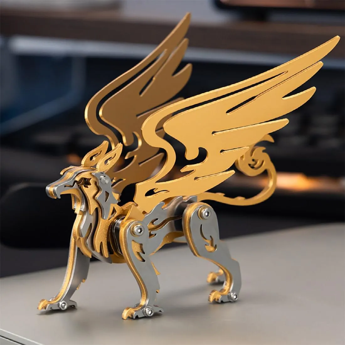 Mechanical Mythical clone Creature 3D Puzzle Model Kit, DIY Metal Assembly Animal 3D Puzzle Kit Craft Gift 3D Metal Puzzles for Adults, Griffin 3D Metal Model Kit to Build, Metal 