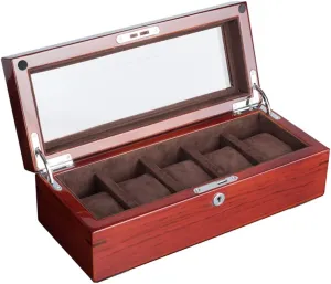 Mechanical Watch Storage Box with Lock and sunroof and no sunroof Two Styles Storage Box Piano Lacquered Rosewood Solid Wood sunroof Watch deft advise legislature fixture specialization Box Oak Five-Position 