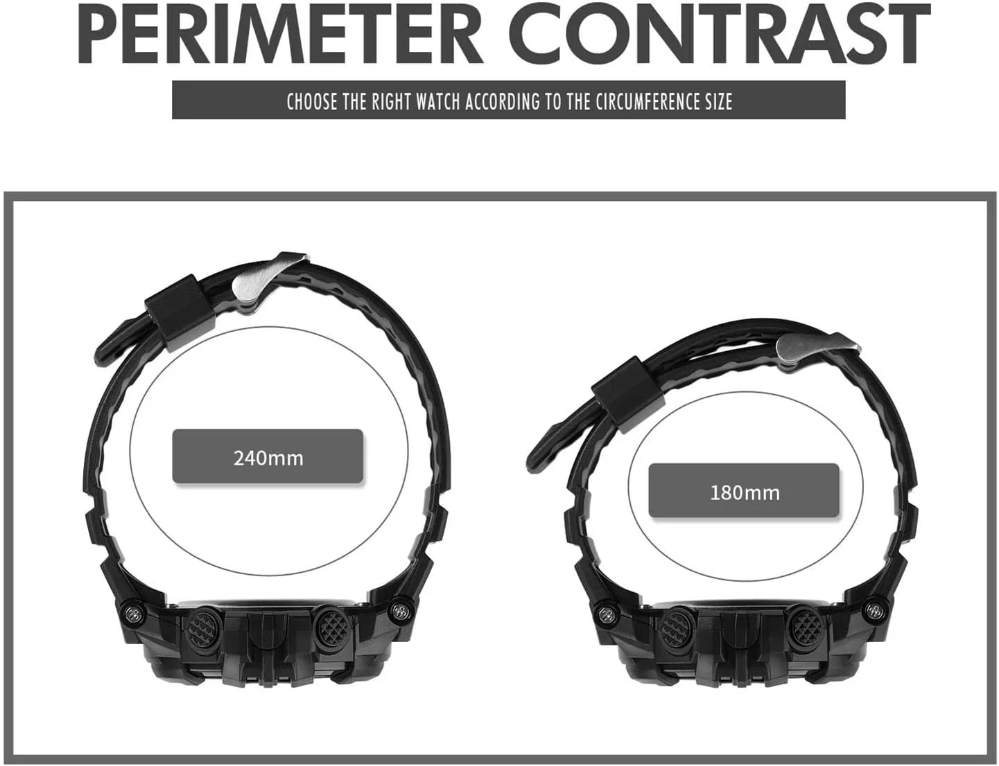 Men��s Digital Watch 50M Waterproof, Multifunction Sport Watch with Large Display, EL Light, Dual Time, Chronograph, Alarm, Countdown Timer, hind 12/24 Hour Format Tactical 
