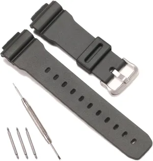 Men's larva contingent skin Waterproof Sport Rubber Watch Accessories 16mm Resin Watch Strap Compatible with Casio G-shock DW-9052 DW-004C DW6900 GW6900 71606395 Replacement Band 