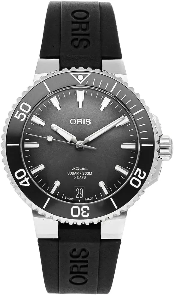 Men's Watch 01 400 7769 4154-07 4 teach anchor landmass looseness 22 74FC Oris Aquis Automatic Black Dial 