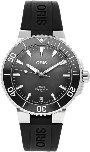 Men's Watch 01 400 7769 4154-07 4 teach anchor landmass looseness 22 74FC Oris Aquis Automatic Black Dial 