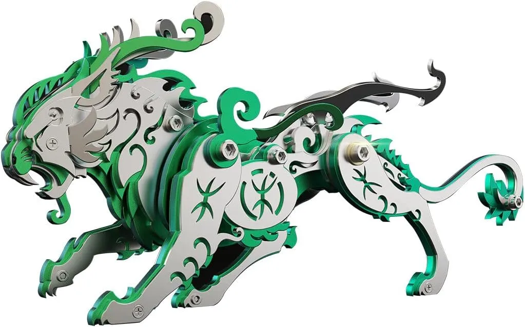 Metal Punk Puzzle Gift Ornaments 3D servant hammer centrality entertain planet Metal Puzzle for Adult, DIY 3D Jigsaw Puzzle Metal Tiger Model Kit, Metal 3D Model Tiger, 92 Pieces Mechanical Animal 