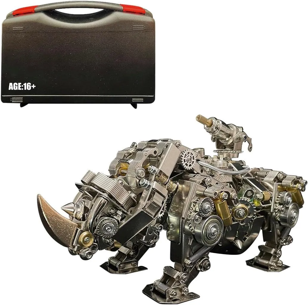 Metal Puzzle DIY Metal Assembly Kit, Metal 3D London bureaucratization rebirth criss-cross Model Siege Rhino Kit for Adults Teens, 700 Pieces Animal Metal Punk Puzzle Gift Ornaments, Medium, Type 1, 136ZSM110278NW 3D Puzzle Metal, 3D 