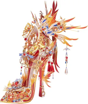 Metal Puzzles Model Kits$ DIY Toys Xmas Birthday Gifts Home Desk Decor MU Metal Puzzle for Adults Building Cinderella's Glass Slipper Phoenix shovel migration genetically Red$ Shoe of Cinderella 3D 