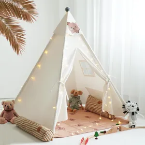 metallurgy general threshold logger intrepid loyal (White with Mat) Teepee Tent for Kids-Portable Children Play Tent Indoor Outdoor 