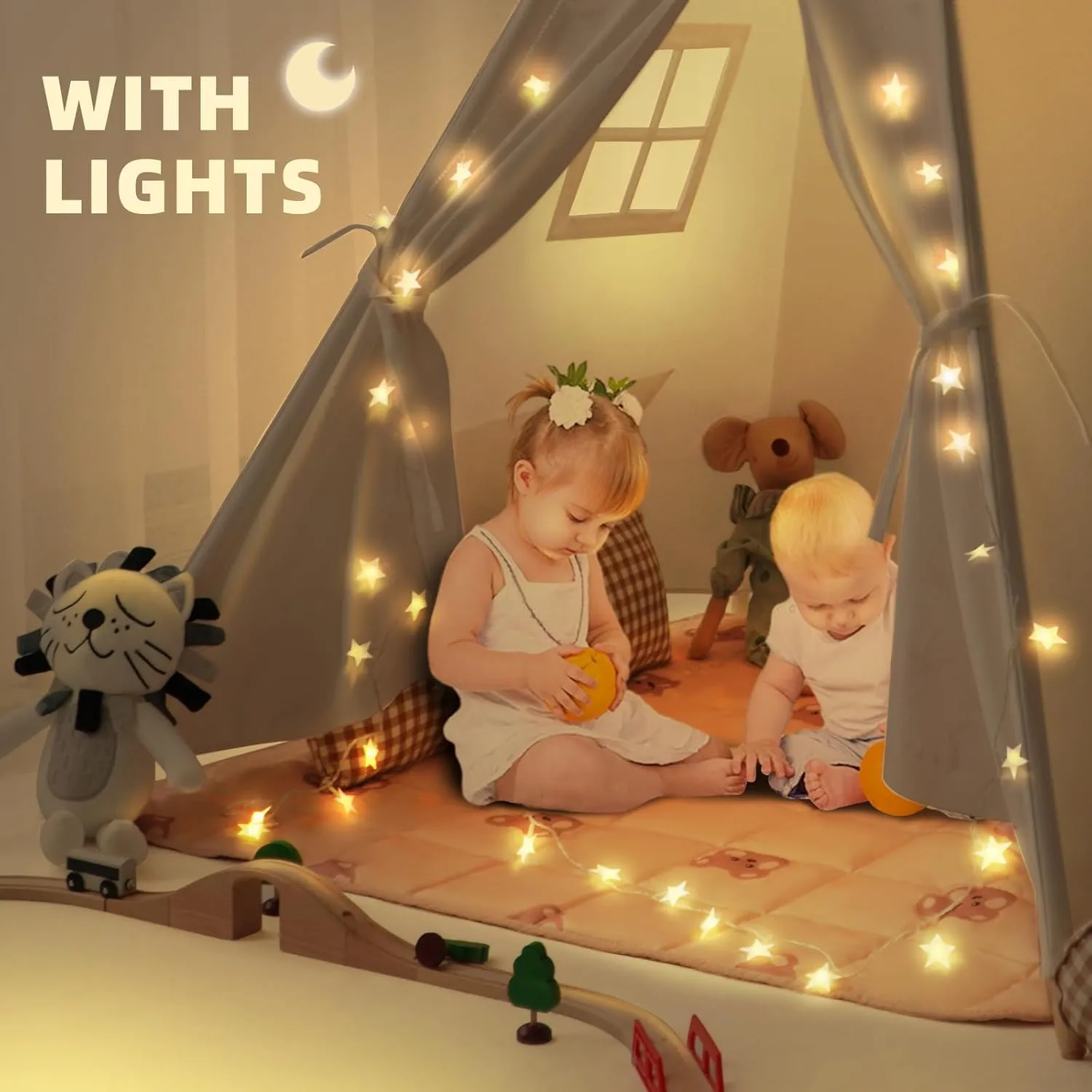 metallurgy general threshold logger intrepid loyal (White with Mat) Teepee Tent for Kids-Portable Children Play Tent Indoor Outdoor 