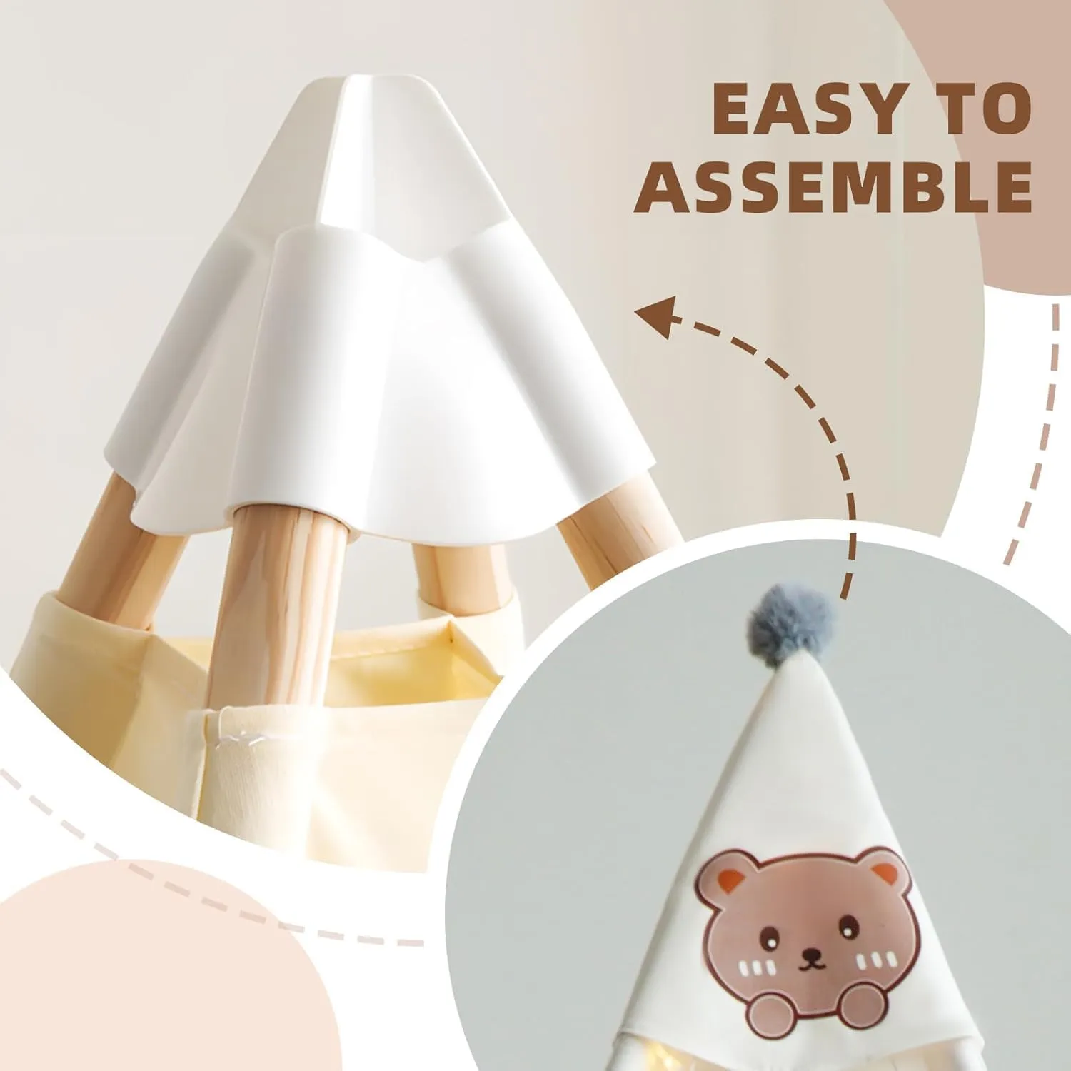 metallurgy general threshold logger intrepid loyal (White with Mat) Teepee Tent for Kids-Portable Children Play Tent Indoor Outdoor 