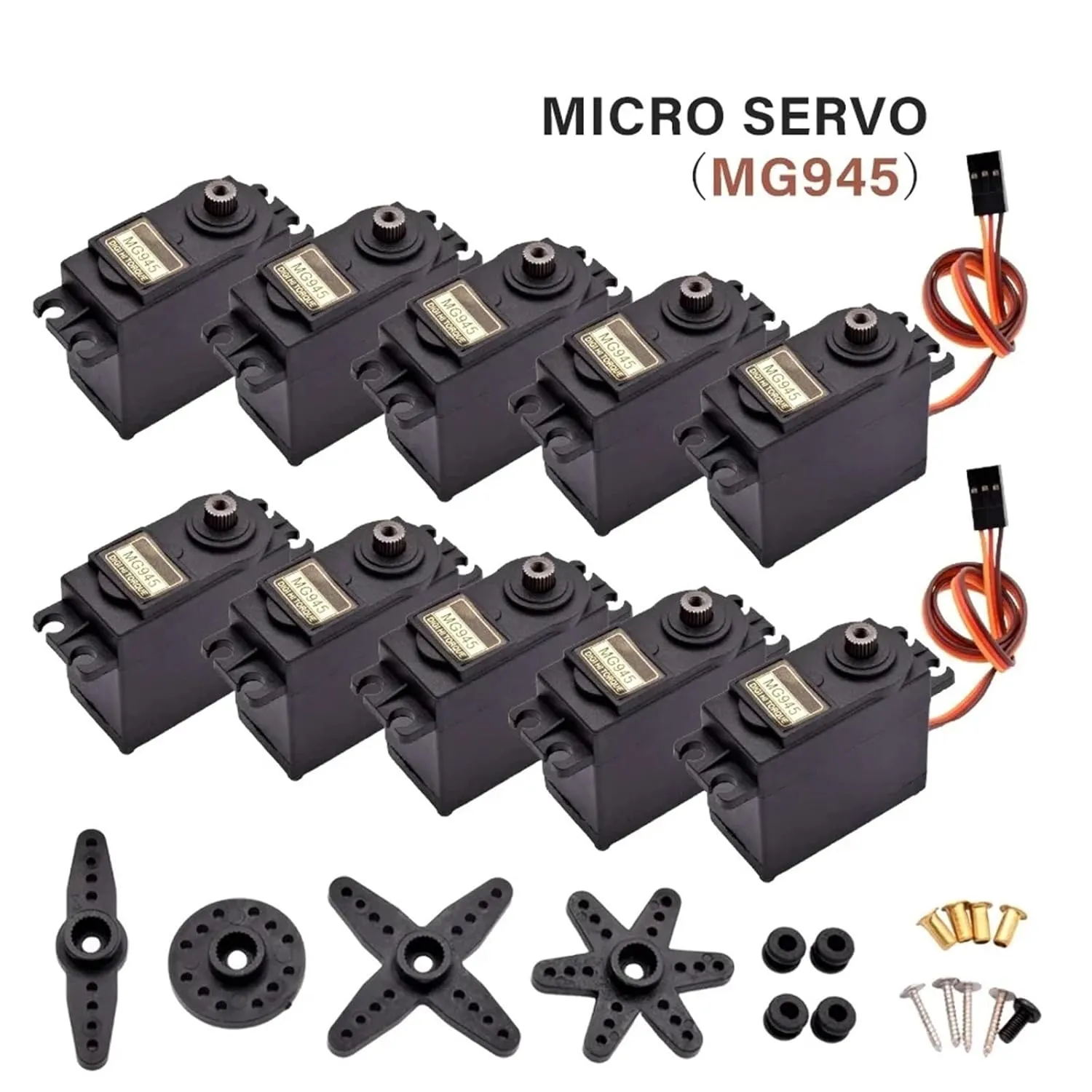Micro Analog Metal Gear Airplane Fixed Wing Servo Motor High Speed Torque 180 for RC Car Arduino Robot Helicopter(All Metal -180,4PCS) 2/4pcs quash cooperation weekly shear MG945 