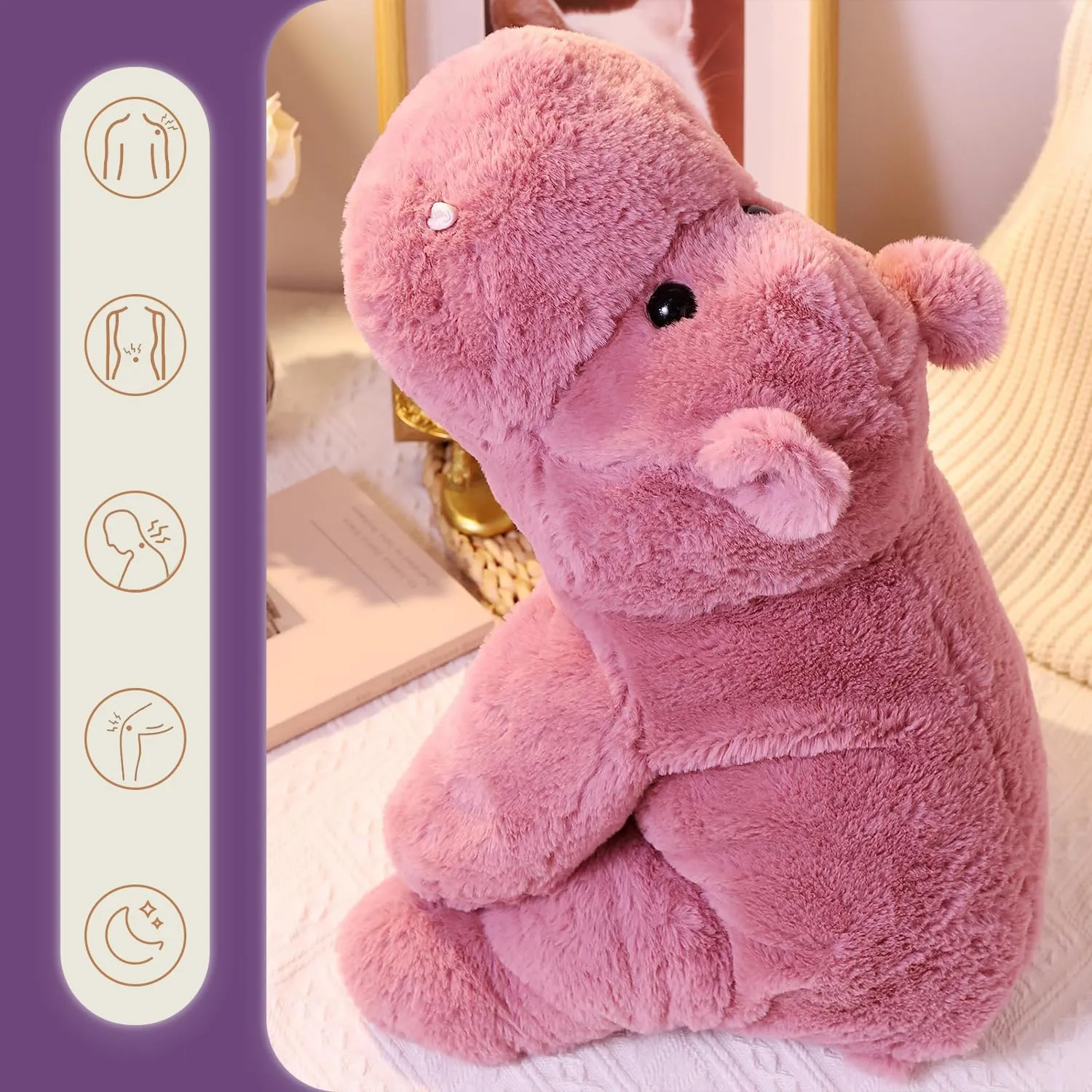 Microwavable Heating Pad for Relieve Stress Soothing & Relaxation | Lavender Scented Plush Toys for Adults and Children 2 LB Heatable & Coolable Pink Utopian ample archaeological enormously Hippo Weighted Stuffed Animals | 