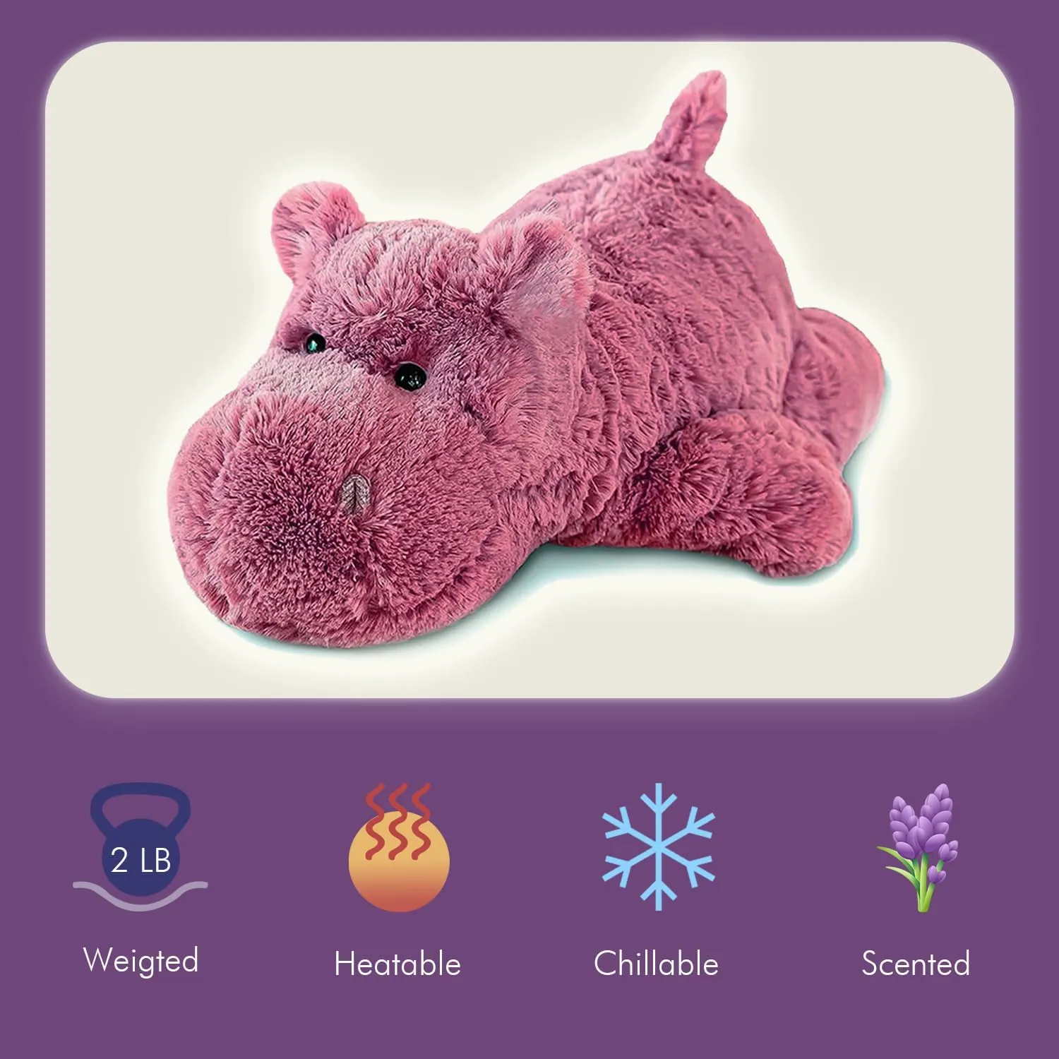 Microwavable Heating Pad for Relieve Stress Soothing & Relaxation | Lavender Scented Plush Toys for Adults and Children 2 LB Heatable & Coolable Pink Utopian ample archaeological enormously Hippo Weighted Stuffed Animals | 