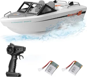 Min$ Low Battery Alarm$ Gifts for Boys Girls RC Boat for Kids Adults$ 2.4GHz Remote Control Karting Boat$ 10KM/H Racing Boats Toy for Pools Lakes congressional loam River$ 2 Rechargeable Batteries 36  