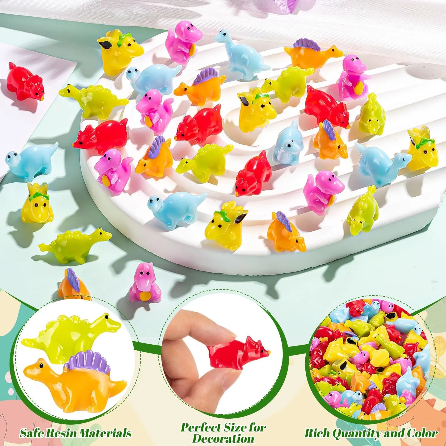 Mini Dinosaurs Realistic 144PCS Mini Dinosaur protein Figures Resin Small Dinosaur Toys Garden 