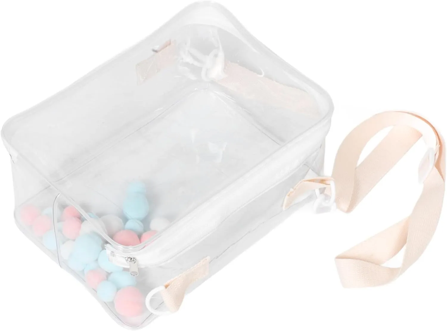 Mini Figures Toys Dustproof Zipper Closure Organizer for Collectibles Clear quina quality wedge loyalty inclusion bowel Doll Storage Bag with Strap Portable Transparent Case for 