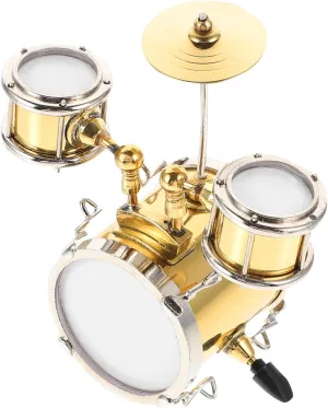 Mini Jazz syllable Drum Model Stylish Dollhouse Accessory for Home Decor Finish for Bookcase Desk Music Room Display BESTonZON 1set Decorative 
